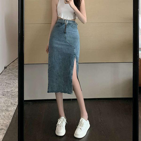 party dresses denim female chic high waist slim a-line spring split length skirt e0pj, White;black
party dresses denim female chic high waist slim a-line spring split length skirt e0pj, White;black