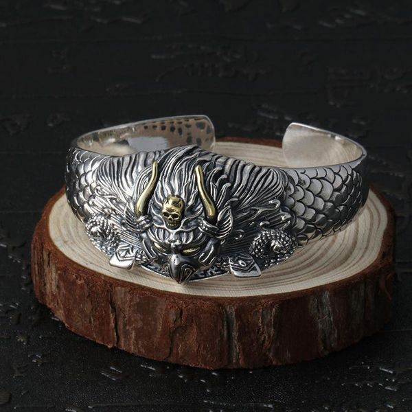 vintage men bangles 925 sterling silver fashion animal chinese style bracelets male bright light jewellery bangle, Black
vintage men bangles 925 sterling silver fashion animal chinese style bracelets male bright light jewellery bangle, Black