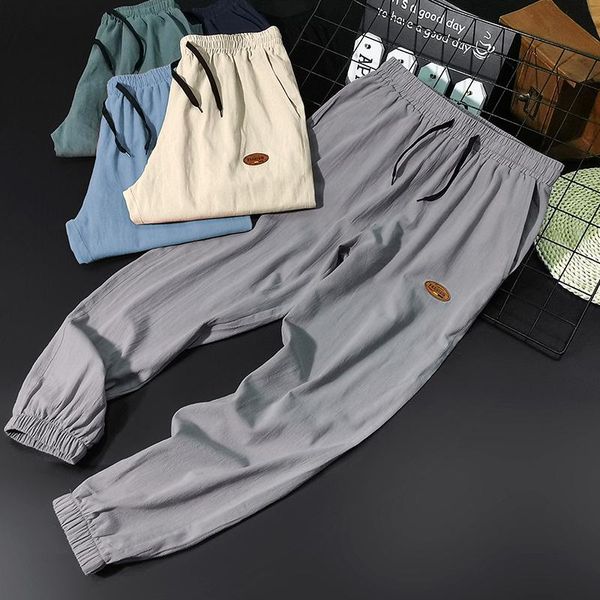 men pants summer cotton linen casual solid trousers man breathable streetwear 6-colors oversized men's clothing, Black
men pants summer cotton linen casual solid trousers man breathable streetwear 6-colors oversized men's clothing, Black