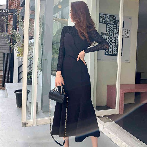 dresses two piece set winter korean slim high collar lace bottomed shirt and suspender tight waist fishtail skirt suit, White
dresses two piece set winter korean slim high collar lace bottomed shirt and suspender tight waist fishtail skirt suit, White