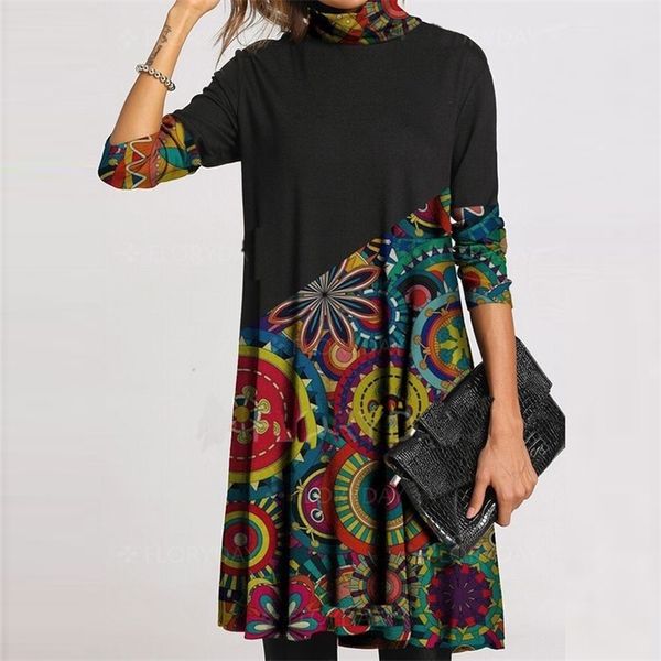 2021 spring vintage women turtleneck warm dress autumn elegant print long sleeves patchwork dresses female casual loose vestidos, Black;gray
2021 spring vintage women turtleneck warm dress autumn elegant print long sleeves patchwork dresses female casual loose vestidos, Black;gray