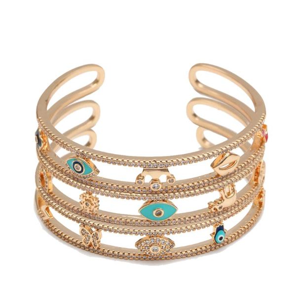 bangle fatima hamsa hand turkish evil eye adjustable gold silver color open for women girls jewelry bd241, Black
bangle fatima hamsa hand turkish evil eye adjustable gold silver color open for women girls jewelry bd241, Black