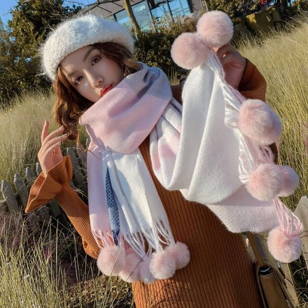 hats, scarves & gloves sets korean version of the autumn and winter long student scarf women plaid cute fur ball big shawl fashion thick war, Blue;gray
hats, scarves & gloves sets korean version of the autumn and winter long student scarf women plaid cute fur ball big shawl fashion thick war, Blue;gray