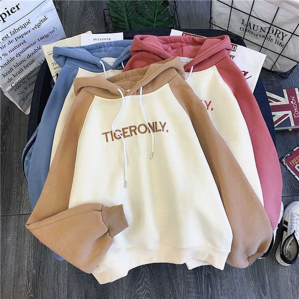 fashion corduroy long sleeves letter harajuku print light pink pullovers o-neck women's hooded sweatshirt 210601, Black 
fashion corduroy long sleeves letter harajuku print light pink pullovers o-neck women's hooded sweatshirt 210601, Black