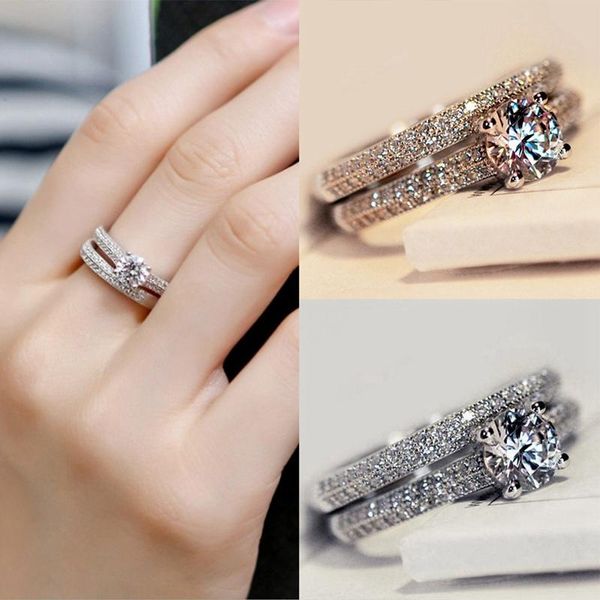 luxury female crystal bridal ring set fashion silver color wedding band jewelry promise love engagement rings for women, Slivery;golden
luxury female crystal bridal ring set fashion silver color wedding band jewelry promise love engagement rings for women, Slivery;golden