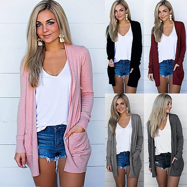 women's knits & tees fashion casual streetwear spring long jacket coat women sleeve slim knitted solid v-neck cardigan outwear sweater, White
women's knits & tees fashion casual streetwear spring long jacket coat women sleeve slim knitted solid v-neck cardigan outwear sweater, White