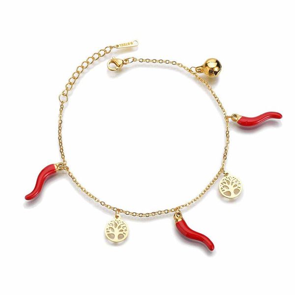 charm bracelets gold silver color chili pepper stainless steel bell tree of life link chain for women men jewelry couple bracelet, Golden;silver
charm bracelets gold silver color chili pepper stainless steel bell tree of life link chain for women men jewelry couple bracelet, Golden;silver