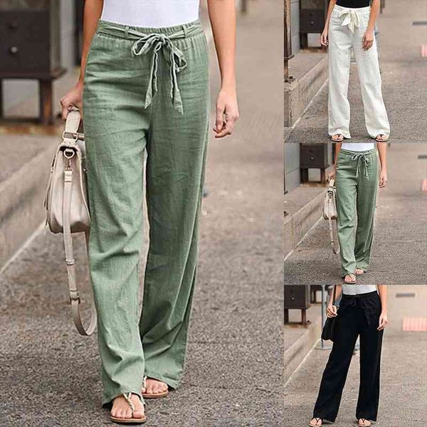 women cotton linen pants autumn solid color casual loose straight pants high waist belt wide leg long trousers, Black;white
women cotton linen pants autumn solid color casual loose straight pants high waist belt wide leg long trousers, Black;white