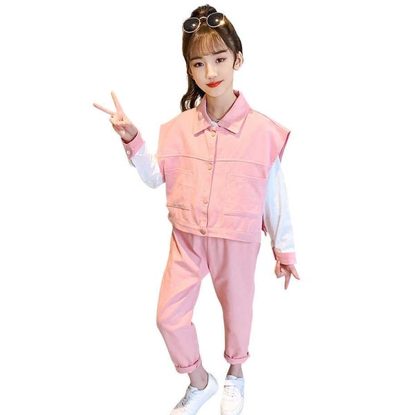teen girls clothing patchwork vest + blouse pants sets casual style children's tracksuits 210528, White
teen girls clothing patchwork vest + blouse pants sets casual style children's tracksuits 210528, White