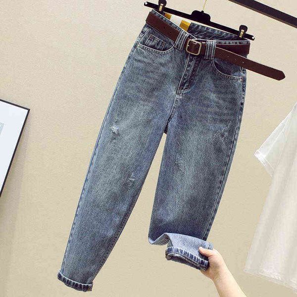 spring summer korea fashion women high waist loose ripped jeans vintage blue casual cotton denim harem pants s721 211129
spring summer korea fashion women high waist loose ripped jeans vintage blue casual cotton denim harem pants s721 211129