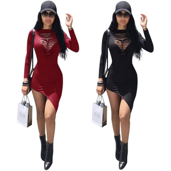 casual dresses winter europe and america ladies long-sleeved openwork dress irregular solid color sexy, Black;gray
casual dresses winter europe and america ladies long-sleeved openwork dress irregular solid color sexy, Black;gray