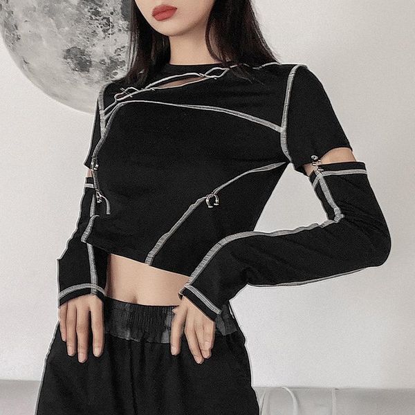 women stitching t-shirt crop spring fall long sleeve hollow out slim basic tee shirt casual shirts female women's, White
women stitching t-shirt crop spring fall long sleeve hollow out slim basic tee shirt casual shirts female women's, White