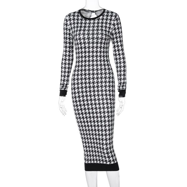 2021houndstooth print women long sleeve midi dress hollow out bodycon streetwear 2021 autumn winter club elegant slim, Black;gray
2021houndstooth print women long sleeve midi dress hollow out bodycon streetwear 2021 autumn winter club elegant slim, Black;gray