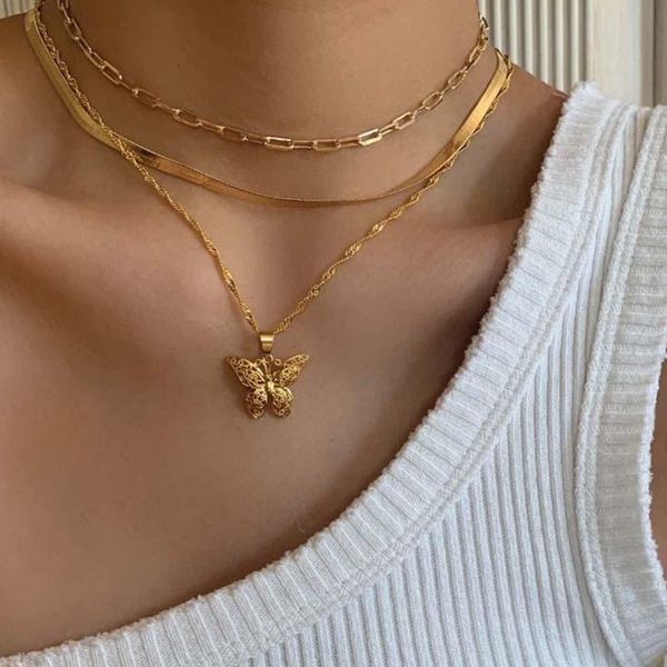 fashion gold snake chain butterfly pendant necklace set bohemian personality for women jewelry gifts necklaces, Silver
fashion gold snake chain butterfly pendant necklace set bohemian personality for women jewelry gifts necklaces, Silver
