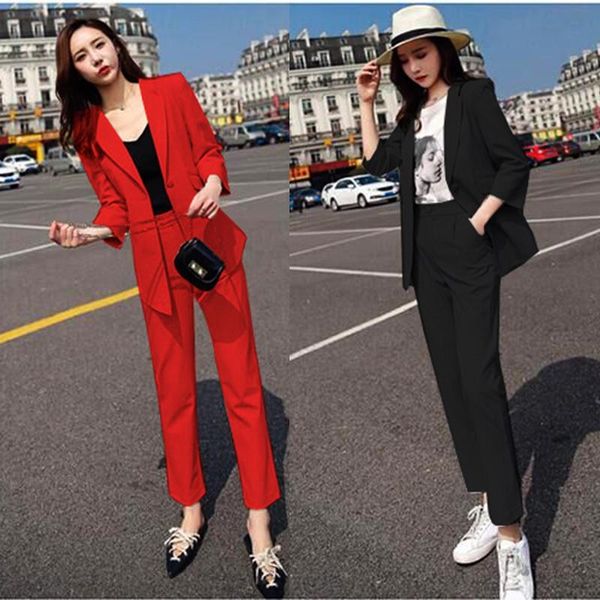women's suits & blazers 2021 xiaoxi decoration was thin female jacket one buckle fashion professional suit spring and autumn pants two-, White;black
women's suits & blazers 2021 xiaoxi decoration was thin female jacket one buckle fashion professional suit spring and autumn pants two-, White;black