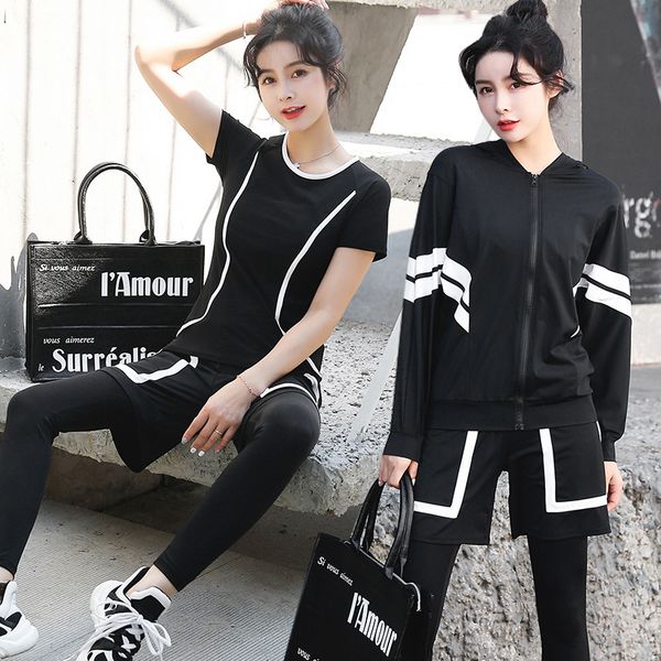 women's style yoga five piece suit, gym fast drying clothes, fashionable and slim professional running leisure sportswear, Gray
women's style yoga five piece suit, gym fast drying clothes, fashionable and slim professional running leisure sportswear, Gray