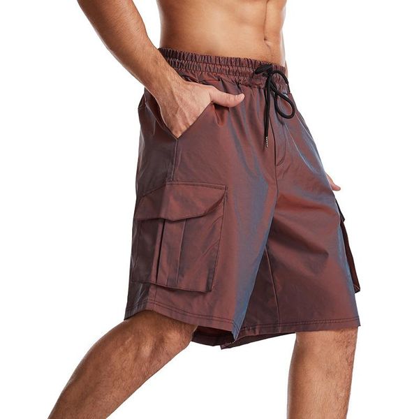 men's shorts with long and short pockets, color-changing woven, large size loose breathable sports five-point pants, White;black
men's shorts with long and short pockets, color-changing woven, large size loose breathable sports five-point pants, White;black