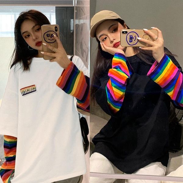 women's t-shirt cute jumper ladies fashion print women streetwear long sleeve casual tee, White
women's t-shirt cute jumper ladies fashion print women streetwear long sleeve casual tee, White