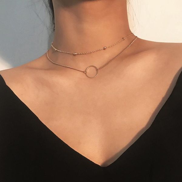 pendant necklaces arrival 2021 fashion modern choker necklace two layers round gold color jewelry for women, Silver
pendant necklaces arrival 2021 fashion modern choker necklace two layers round gold color jewelry for women, Silver