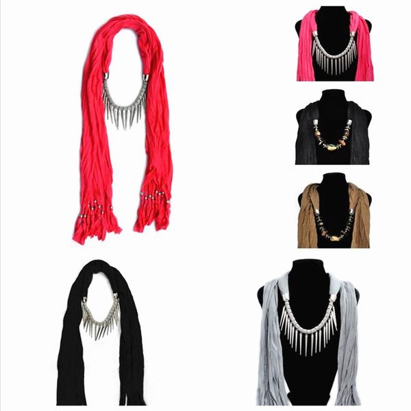 scarves yingwu women fashion garment accessory punk style rivet pendant necklace scarf jewelry charms solid color, Blue;gray
scarves yingwu women fashion garment accessory punk style rivet pendant necklace scarf jewelry charms solid color, Blue;gray