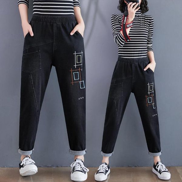 autumn fashion patchwork embroidery women jeans harem pant office elastic waist casual loose denim female trendy streetwear, Blue
autumn fashion patchwork embroidery women jeans harem pant office elastic waist casual loose denim female trendy streetwear, Blue