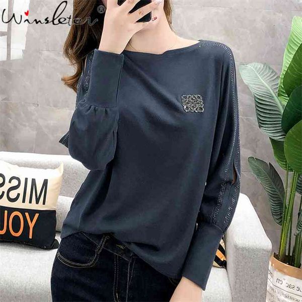 autumn rhinestone tee shirt women fashion casual long sleeve cut out loose tshirt o-neck bottoming korean pullover femme t07701b 210421, White
autumn rhinestone tee shirt women fashion casual long sleeve cut out loose tshirt o-neck bottoming korean pullover femme t07701b 210421, White