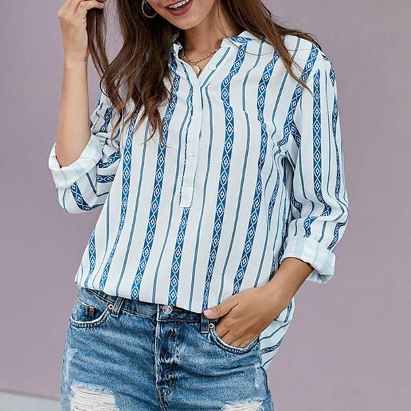 fashion summer autumn women v neck long sleeve stripe casual shirt blouse women's blouses & shirts, White
fashion summer autumn women v neck long sleeve stripe casual shirt blouse women's blouses & shirts, White
