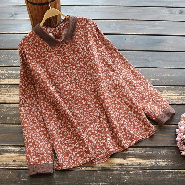 women's blouses & shirts 2021 spring arts style women long sleeve loose peter pan collar cotton linen vintage print femme v18, White
women's blouses & shirts 2021 spring arts style women long sleeve loose peter pan collar cotton linen vintage print femme v18, White