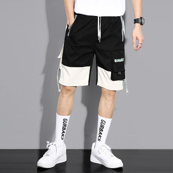 summer casual thin shorts men's stitching contrast loose straight tooling pants trend basketball capris, White;black
summer casual thin shorts men's stitching contrast loose straight tooling pants trend basketball capris, White;black