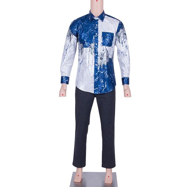 men's casual shirts in stock long sleeve shirt white blue print smart male african chest 108cm xh011, White;black
men's casual shirts in stock long sleeve shirt white blue print smart male african chest 108cm xh011, White;black