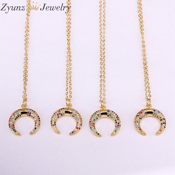 pendant necklaces 10pcs zyz340-4815 colorful cz small horn necklace gold filled classic double color, Silver
pendant necklaces 10pcs zyz340-4815 colorful cz small horn necklace gold filled classic double color, Silver
