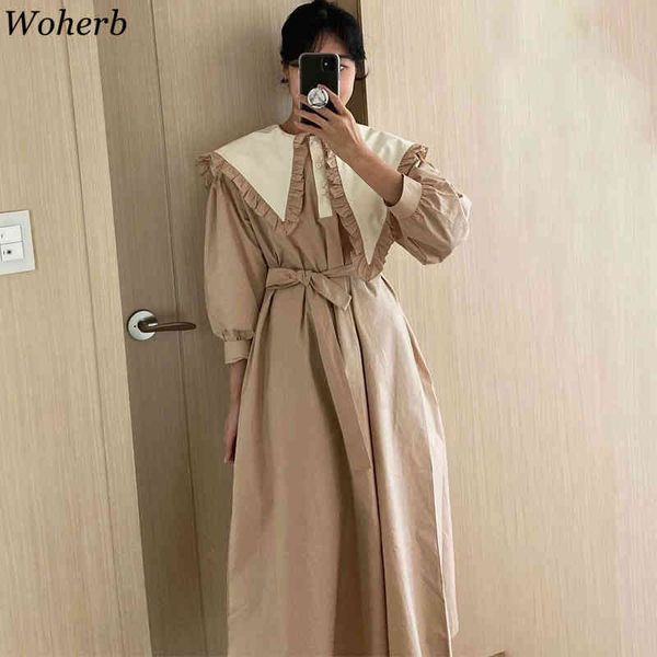 chic dresses for women ruffles loose lace up vestidos high waist slim puff sleeve vintage dress lapel collar femme robe 210417, Black;gray
chic dresses for women ruffles loose lace up vestidos high waist slim puff sleeve vintage dress lapel collar femme robe 210417, Black;gray