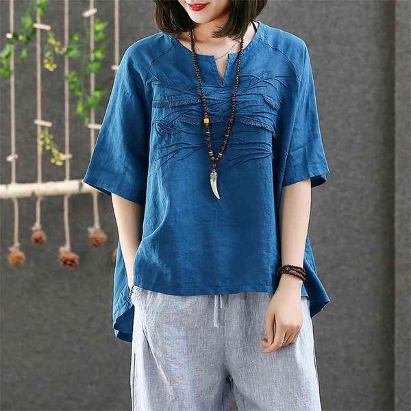 summer style women tshirt plus size tassel design vintage embroidery cotton linen tee shirt femme v-neck loose big h15 210512, White
summer style women tshirt plus size tassel design vintage embroidery cotton linen tee shirt femme v-neck loose big h15 210512, White