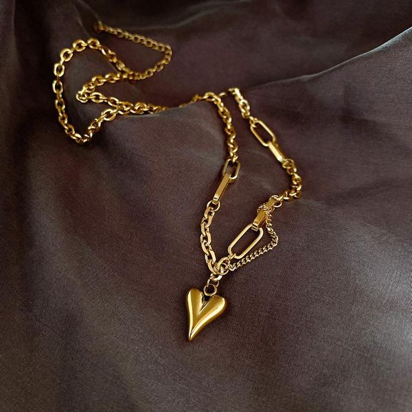 chokers style titanium steel love heart chunky necklace simple gold plated women short fashion party jewelry gifts, Golden;silver
chokers style titanium steel love heart chunky necklace simple gold plated women short fashion party jewelry gifts, Golden;silver