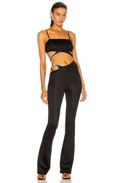 women's two piece pants black crop and flare rayon bandage set waist drawstring designer skinny ladies, White
women's two piece pants black crop and flare rayon bandage set waist drawstring designer skinny ladies, White
