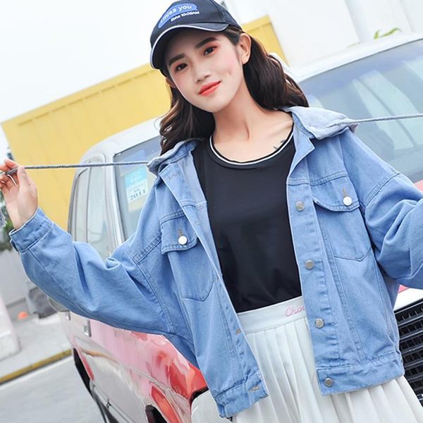 women's jackets loose women denim jacket kawaii hooded coat casual batwing sleeve vintage lady outwear zjk17, Black;brown
women's jackets loose women denim jacket kawaii hooded coat casual batwing sleeve vintage lady outwear zjk17, Black;brown