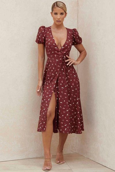 dresses 2021 summer women printed mid calf v-neck short sleeve split club fashion celebrity casual party es, Black;gray
dresses 2021 summer women printed mid calf v-neck short sleeve split club fashion celebrity casual party es, Black;gray