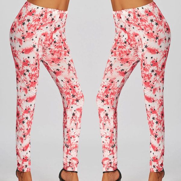 women's leggings women's star pattern printing boots pants pencil feet, Black