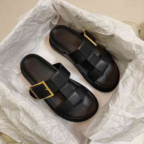 slippers women 2021 new summer fashion flip flop flat bottomed outer leather muffin thick bottomed versatile mackunda sandal, Black
slippers women 2021 new summer fashion flip flop flat bottomed outer leather muffin thick bottomed versatile mackunda sandal, Black