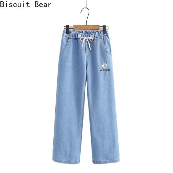 spring jeans women's high waist floral embroidery wide leg pocket denim pants, Blue
spring jeans women's high waist floral embroidery wide leg pocket denim pants, Blue