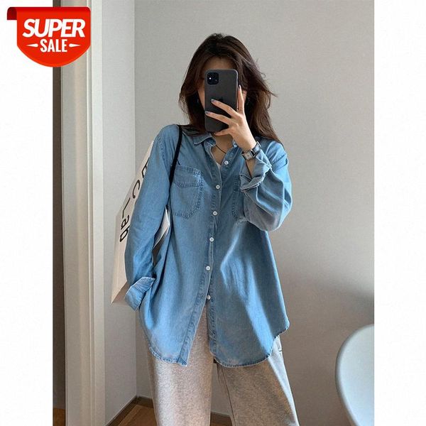 denim shirt women's long-sleeved wear korean loose retro bai casual women #hz5t, White
denim shirt women's long-sleeved wear korean loose retro bai casual women #hz5t, White