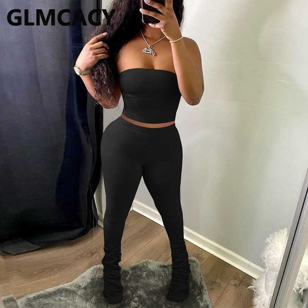 2 pieces sets women strapless & bodycon flare pants 210702, White
2 pieces sets women strapless & bodycon flare pants 210702, White