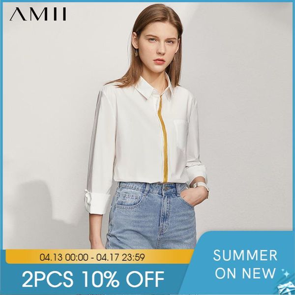 amii minimalism spring women's shirt offical lady turn-down collar printed loose female blouse causal women 12130118 t-shirt, White
amii minimalism spring women's shirt offical lady turn-down collar printed loose female blouse causal women 12130118 t-shirt, White