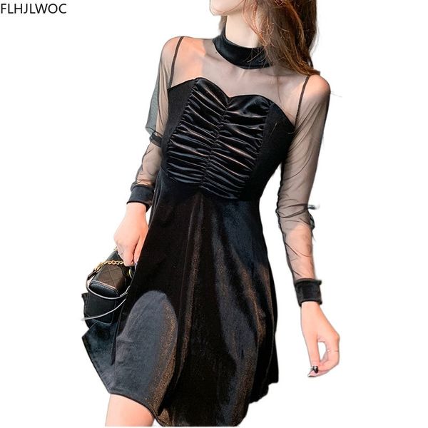 casual dresses french style fashion women patchwork veet mesh sheer little black mini n119 mw49, Black;gray
casual dresses french style fashion women patchwork veet mesh sheer little black mini n119 mw49, Black;gray