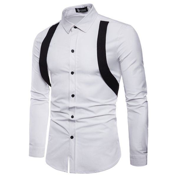 Men's long turn down collar color cardigan shirt with single handle type thin tops, White;black
Men's long turn down collar color cardigan shirt with single handle type thin tops, White;black