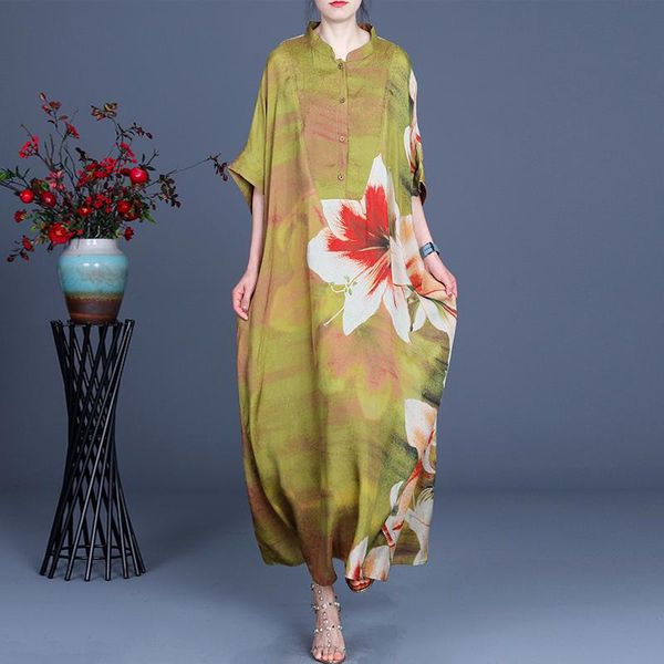 party dresses johnature women rayon o-neck short sleeve print floral button clothes 2021 summer vintage chinese style loose dress, White;black
party dresses johnature women rayon o-neck short sleeve print floral button clothes 2021 summer vintage chinese style loose dress, White;black