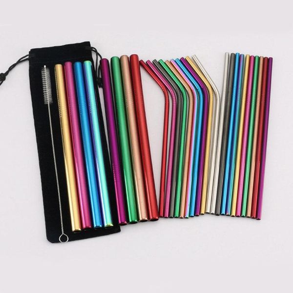 drinking straws 5pcs/set colorful reusable straw fashion 304 stainless steel metal with cleaner brush for mugs wholesale
drinking straws 5pcs/set colorful reusable straw fashion 304 stainless steel metal with cleaner brush for mugs wholesale