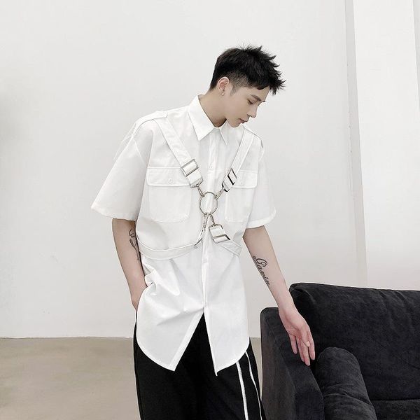 men's casual shirts summer hoop ribbon design and women's hip hop punk shirt short sleeve oversized couple retro, White;black
men's casual shirts summer hoop ribbon design and women's hip hop punk shirt short sleeve oversized couple retro, White;black