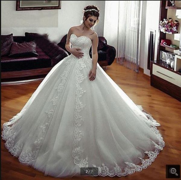robe de soiree 2021 white tulle modest ball gown wedding dress strapless sweetheart neck beaded sequins lace appliques bride dresses vintage
robe de soiree 2021 white tulle modest ball gown wedding dress strapless sweetheart neck beaded sequins lace appliques bride dresses vintage