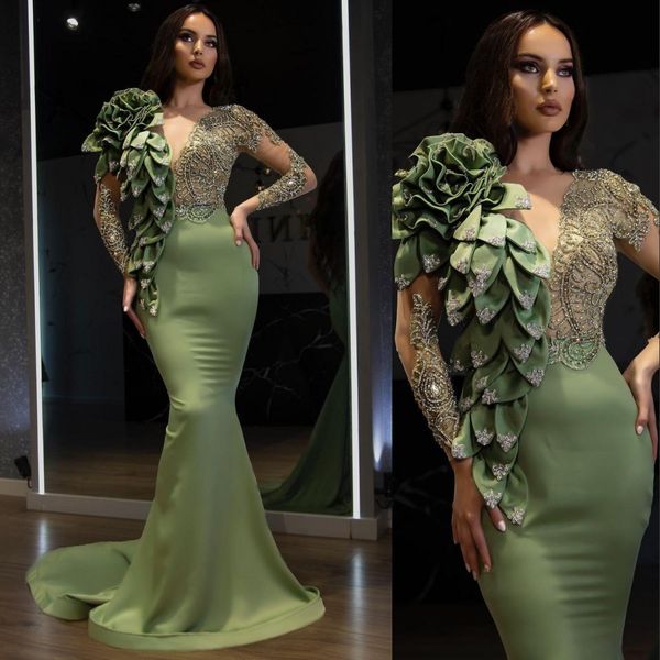 2021 luxury bling evening dresses wear for women mermaid jewel neck crystal beads long sleeves olive green floor length prom dress party gow, Black;red
2021 luxury bling evening dresses wear for women mermaid jewel neck crystal beads long sleeves olive green floor length prom dress party gow, Black;red